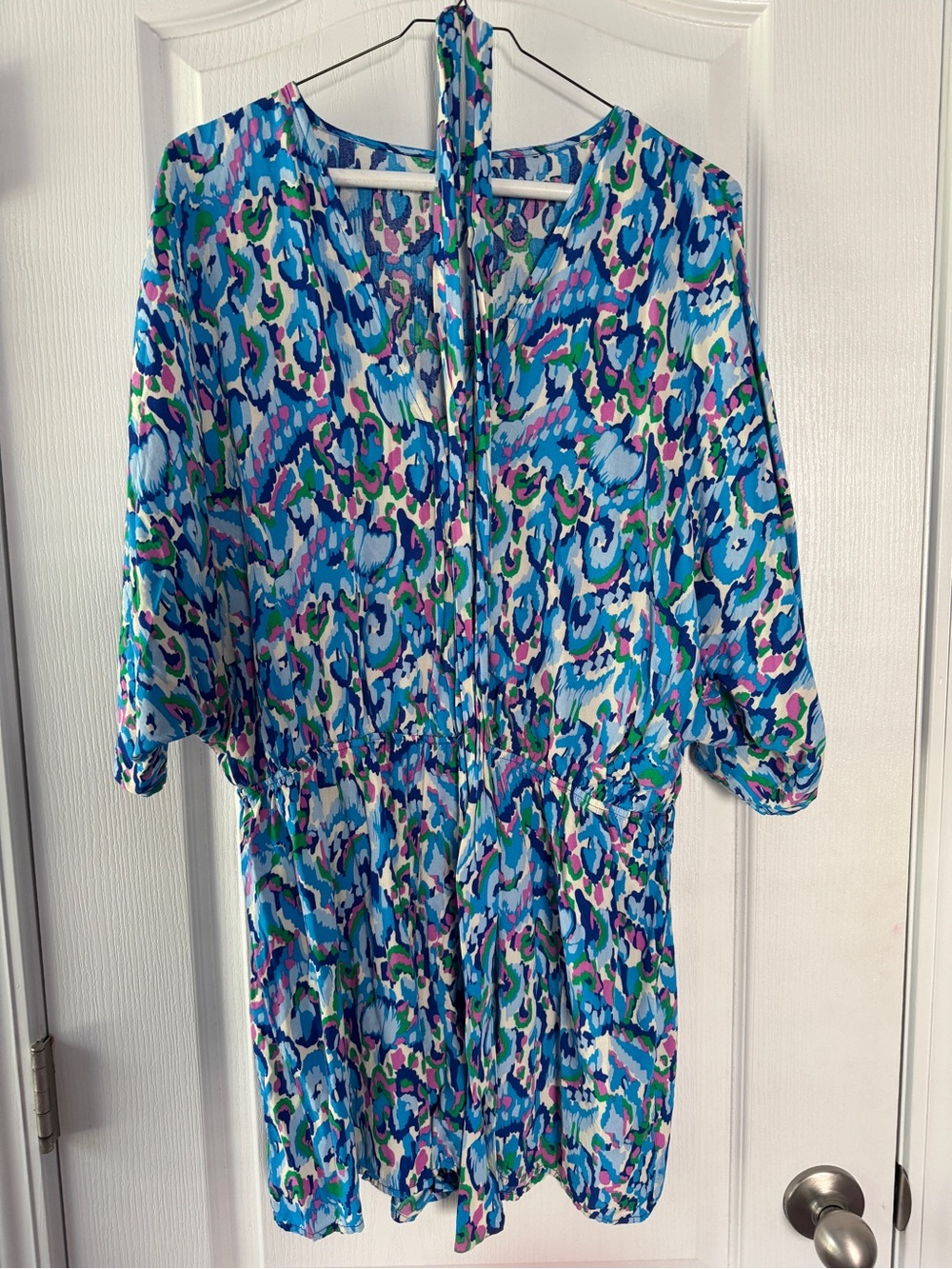 Cupshe Blue Multi Print V-Neck Romper